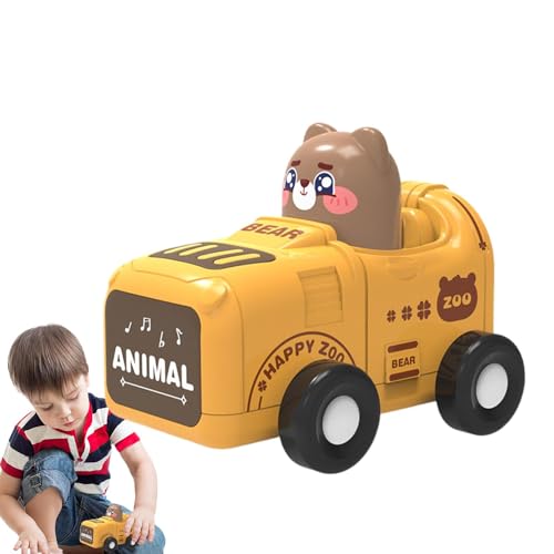 mivceklw Press and Go Car Toys, Toddler Inertia Vehicles, Friction-Powered Cartoon Animal, Easy Push and Fun Race for Boys and Girls Alter 1-3, 9 x 7 x 7,5 cm, mehrfarbig von mivceklw