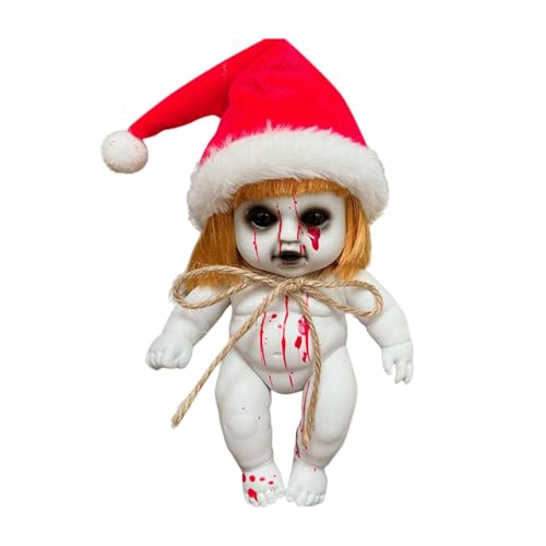 mivceklw Scary Baby Doll, Halloween Blood Doll, Creepy Haunted Doll, Creepy Gothic Scary Prop with Gothic Blood Splatter Design for Garden or Indoor Halloween Setups (1 Piece) von mivceklw