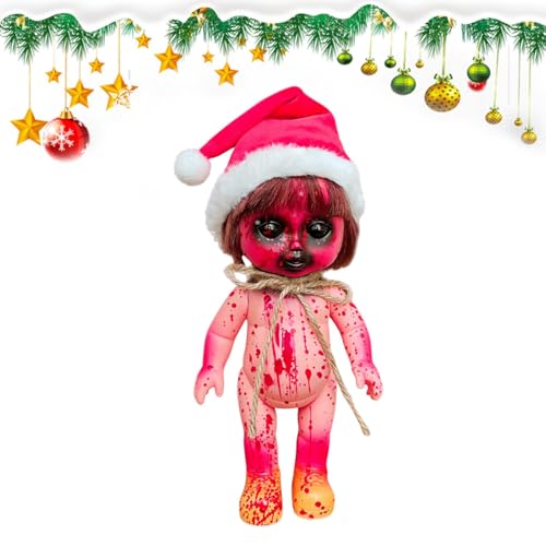 mivceklw Scary Baby Doll, Halloween Blood Doll, Creepy Haunted Doll, Creepy Gothic Scary Prop with Gothic Blood Splatter Design for Garden or Indoor Halloween Setups (1 Piece) von mivceklw