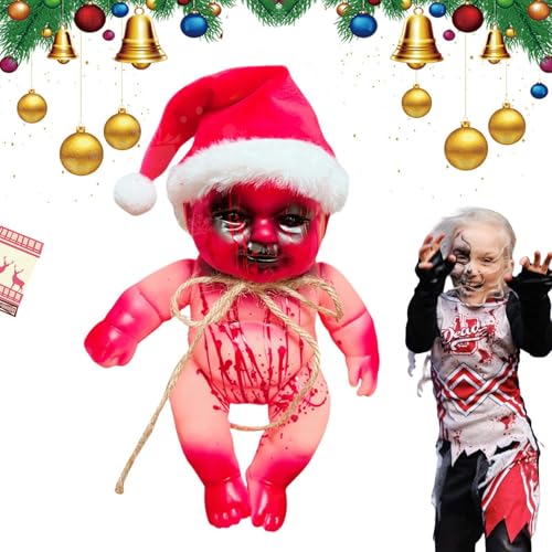 mivceklw Scary Baby Doll, Halloween Blood Doll, Creepy Haunted Doll, Creepy Gothic Scary Prop with Gothic Blood Splatter Design for Garden or Indoor Halloween Setups (1 Piece) von mivceklw