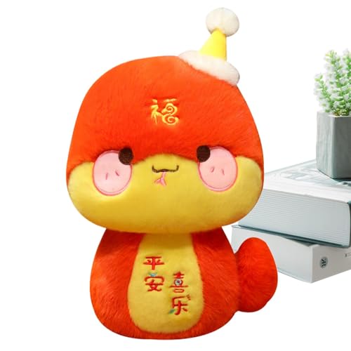 mivceklw Snake Plush Toy, Chinese Mascot Snake, Red Snake Doll, Lucky Snake Plush with Unique Chinese Mascot Design 11.02 Inches for New Year and Spring Festival Decoration (1 Piece) von mivceklw