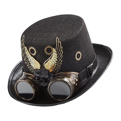 mivceklw Steampunk Zylinderhüte für Herren - Halloween Kostüm Hut - Gothic Kopfbedeckung Für Kostümfans Karneval Festivals Mottoparty Accessoire mivceklw Steampunk Zylinderhüte für Herren - Halloween Kostüm Hut - Gothic Kopfbedeckung Für Kostümfans Karneval Festivals Mottoparty Accessoire von mivceklw