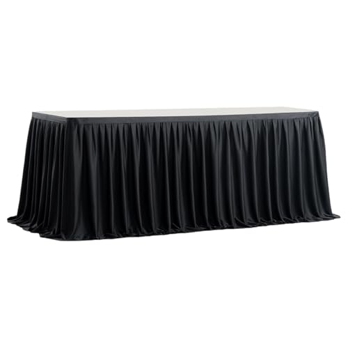mivceklw Tischrock - Black Ruffle Desk Dekoration | 6ft, 9ft & 14ft Plissierte Tischröcke für Partys, Taufen, Bankette, Karnevale, Hochzeiten, Weihnachten, Halloween, Abschluss und Babyparty mivceklw Tischrock - Black Ruffle Desk Dekoration | 6ft, 9ft & 14ft Plissierte Tischröcke für Partys, Taufen, Bankette, Karnevale, Hochzeiten, Weihnachten, Halloween, Abschluss und Babyparty von mivceklw
