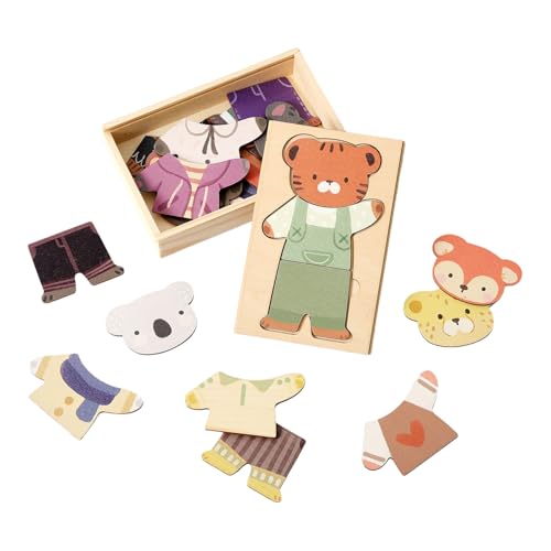 mivceklw Verkleidungspuzzle Tierdesign | Anziehpuppen - Zuordnung und Sortierung von Outfits mit Holzbrett Puzzle für Rollenspiel, Reise, Klassenzimmer, Vorschulaktivitäten, für Mädchen und Kinder, mivceklw Verkleidungspuzzle Tierdesign | Anziehpuppen - Zuordnung und Sortierung von Outfits mit Holzbrett Puzzle für Rollenspiel, Reise, Klassenzimmer, Vorschulaktivitäten, für Mädchen und Kinder, von mivceklw