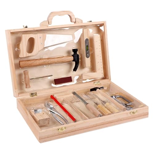 mivceklw Wooden Tool Toys, Kids Construction Set, Tool Kit For Toddler, Preschool Tool Toys, Learning Tool Bench, Pretend Tools, Kids Pretend Construction Toy Tool Kit For Boys, Girls von mivceklw