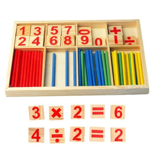 mivceklw -Zählstab, Pädagogisches Zählspielzeug für Kinder, Zählstab, Mathe-Lernspielzeug, Intelligenzstäbe, Bausteine ​​und Zählstäbe mit Box von mivceklw