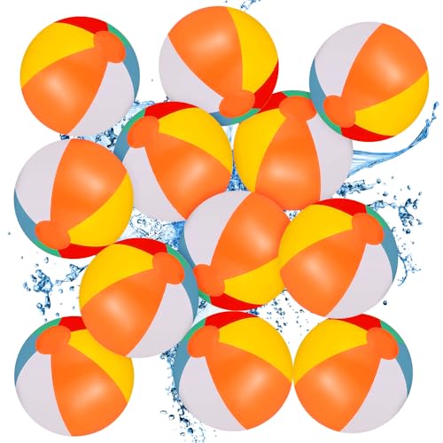 mizikuu 12 Stück Wasserball Aufblasbar, 25cm Regenbogen Strandball Inflatable Beach Ball Klein Schwimmball Auslaufsicherer PVC Schwimmspielzeug für Sommeraktivitäten Freien Wasserspiele Schwimmbad mizikuu 12 Stück Wasserball Aufblasbar, 25cm Regenbogen Strandball Inflatable Beach Ball Klein Schwimmball Auslaufsicherer PVC Schwimmspielzeug für Sommeraktivitäten Freien Wasserspiele Schwimmbad von mizikuu