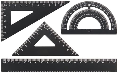 Lineal Winkel Set 4-teilig aus Aluminium in praktischer Box für Modellbahn, Modellbau, Schule, Hobby, Freizeit von modellbahn-exklusiv von Alexander Gohl