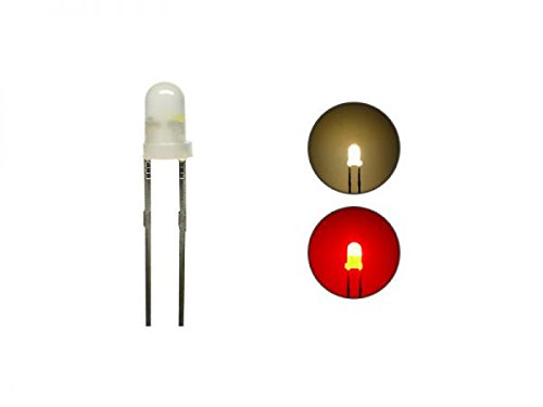 modellbahn-exklusiv - Duo Bi-Color Bipolar LED 3 mm 2pin Anode warmweiß/rot von modellbahn-exklusiv