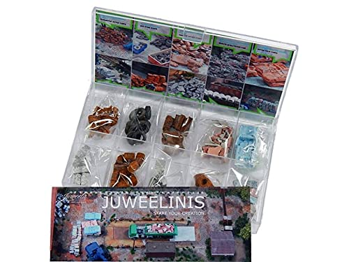 modellbahn-exklusiv Juweela 28237 - Sortimentbox Startset Schrottplatz, 10x Juweelinis, Spur H0, 1:87 von modellbahn-exklusiv