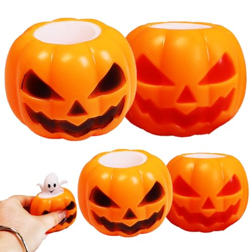 mohito 6 Pack Kürbis Squeeze Spielzeug,Squeeze Spielzeug Kürbis,Halloween-Kürbis-Geist-Dekompression lustiges Quetschbecher-Geschenk für Erwachsene Kinder kleine Jungen kleine Mädchen von mohito