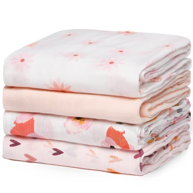 momcozy Wickeldecken, Floral 4 Stück von momcozy