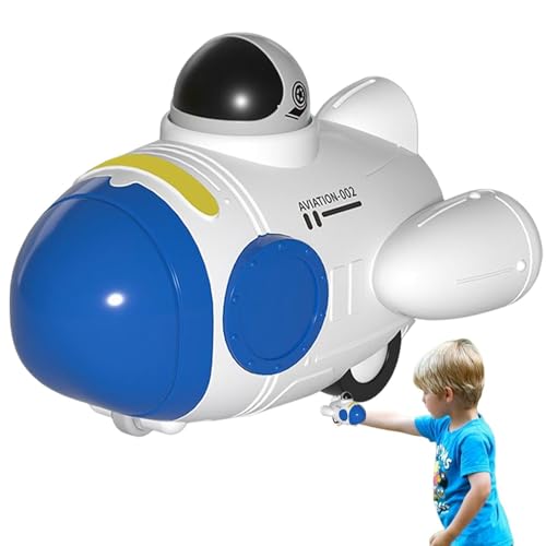 moonyan Flugzeugspielzeug zurückziehen - Space Shuttle Rocket Ship Spielzeug für Kinder - Press Inertia Space Toy Plane Weltraumspielzeug für, Raumschiff-Spielzeuggeschenke für Kleinkinder ab 2 von moonyan