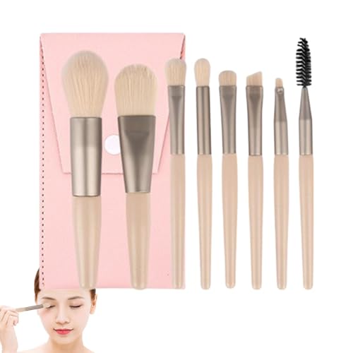 moonyan Make-up-Pinsel-Set mit Etui - Reise-Make-up-Pinsel-Set mit weichen synthetischen Haaren und Etui - 8 Stück professionelle Lidschatten-, Augenbrauen-, Blending- und Eyeliner-Pinsel für von moonyan