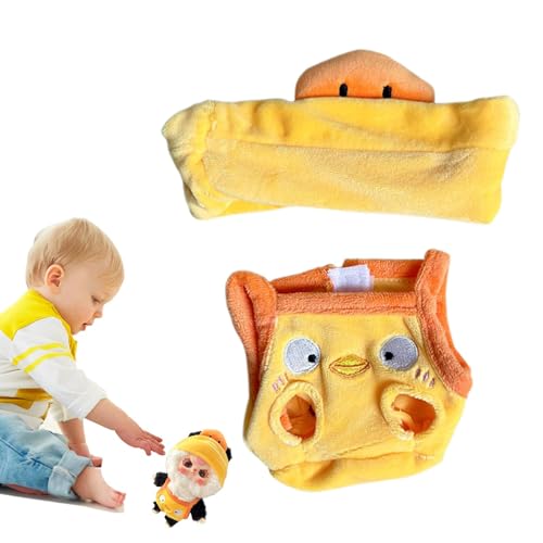 moonyan Puppenkleidung und Zubehör,Puppenkleidung | Weiße Schwanengelbe Entenpuppen-Overalls mit Kopfbedeckung | Niedliche 20-cm-Plüschpuppen-Outfits, Puppen-Anziehset-Kollektion, Ornament für Mädchen von moonyan