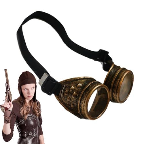 moonyan Retro-Steampunk-Brillen, Sonnenbrillen im Steampunk-Stil - Retro Gothic Make-up Requisiten | Verkleidungszubehör Vintage-Brillen für Partys, Halloween, Kostümpartys von moonyan