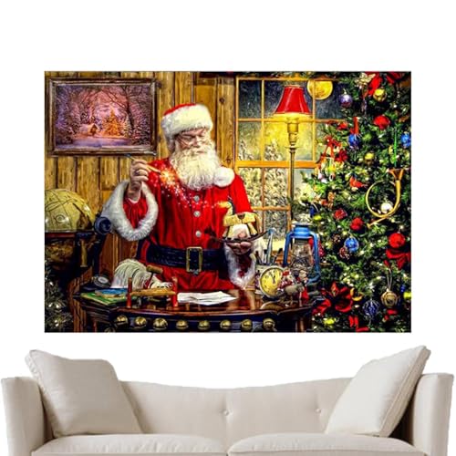 moonyan Weihnachtspuzzle für Erwachsene,Vintage-Weihnachtspuzzle,1000X Sammelpuzzle - Weihnachtsmann-Puzzle-Lernspielzeug, pädagogische Familienspiele, Rätselspaß für Frauen und Männer von moonyan