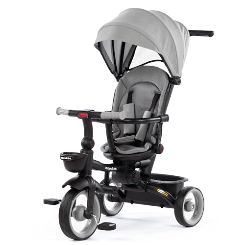 moovkee. Kinder Dreirad mit Schubstange ab 1 Jahr mit 360-Grad-Sitz – Grau Multifunktional Laufrad mit 4 konfigurierbaren Optionen - Sicherheit für Ihr Kind Dank 3-Punkt-Gurt und Schutzbügel moovkee. Kinder Dreirad mit Schubstange ab 1 Jahr mit 360-Grad-Sitz – Grau Multifunktional Laufrad mit 4 konfigurierbaren Optionen - Sicherheit für Ihr Kind Dank 3-Punkt-Gurt und Schutzbügel von moovkee.