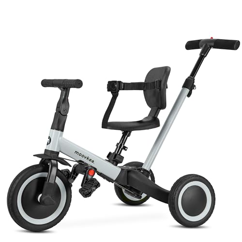 Dreirad ab 1 Jahr mit Schubstange 6in1 - Laufrad ab 1 Jahr - Dreirad mit Schubstange - Baby Fahrrad ab 1 Jahr - Fahrrad Kinder - Laufräder - Lauflernrad mit Schubstange von moovkee.