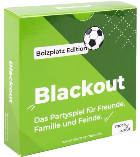 more is more Blackout - Bolzplatz Edition | - das Partyspiel für Freunde, Familie und Feinde - Perfekt für jeden Spieleabend mit Freunden - Kartenspiel für WG Party, für Silvester oder als Geschenk von more is more