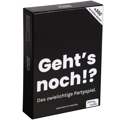 more is more Geht's noch!? - das zwielichtige Partyspiel 380 Spielkarten für witzige Spieleabend mit Freunden, perfekt für Silvester, Weihnachten und Geburtstage von more is more