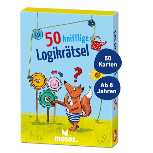 moses. 50 knifflige Logikrätsel – lustiges Rätselspiel mit Denksportaufgaben für Kinder ab 8 Jahren, 50 Karten voller Knobeleien für clevere Kids von moses