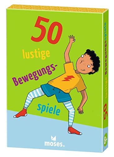 moses. 9843 50 lustige Bewegungsspiele, Coole In-und Outdoor-Spiele für Kinder, Kartenset mit kreativen Spielideen für aktive Kids ab 8 Jahren, Bunt, Large von moses