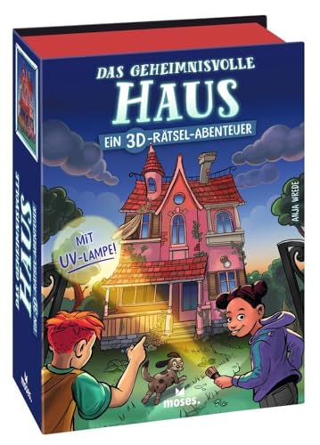 moses 90140 Das geheimnisvolle Haus, 3D Knobel & Rätsel Abenteuer Dog Escape kleine Detektive, Familienspiel für Kinder ab 8 Jahren und 1-4 Spieler, Rätselspiel, S von moses