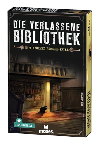 moses. Verlag GmbH 90351 Die verlassene Bibliothek | Escape Spiel in der Schachtel | Spielmaterial wieder verwendbar | Ab 12 Jahren | Für 1-4 Spieler, White von moses