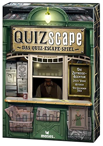 moses 90143 Jules Verne QUIZscape: Die Zeitreise-Agentur, aufregendes kniffligen Quiz Elementen, 3 spannende Stories für fortgeschrittene Escape-Spieler ab 14 Jahren, Medium von moses