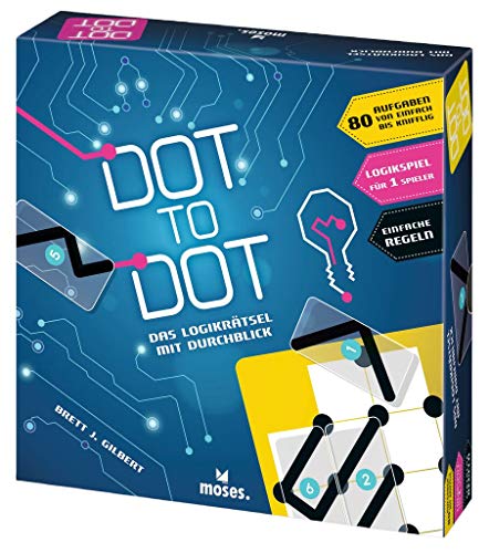 Dot to Dot | Das Logikspiel mit Durchblick | 80 Aufgaben von einfach bis knifflig | Knobelspiel für 1 Spieler von moses