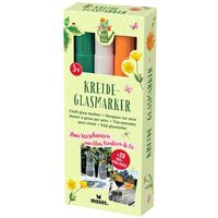 MOSES. VERLAG 87183 Blatt & Blüte Kreide-Glasmarker 3er Set von moses