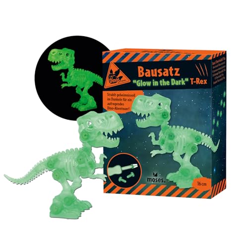 Moses. Dino Bausatz Glow in-The Dark - leuchtender Dino-Bausatz mit Werkzeugen, 21 Teile inkl. Anleitung, T-Rex zum Zusammenbauen, DIY-Spielzeug für Kinder ab 6 Jahren Moses. Dino Bausatz Glow in-The Dark - leuchtender Dino-Bausatz mit Werkzeugen, 21 Teile inkl. Anleitung, T-Rex zum Zusammenbauen, DIY-Spielzeug für Kinder ab 6 Jahren von moses