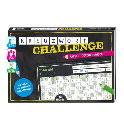 Moses. Kreuzwort-Challenge, Kreuzworträtsel-Spiel für 2–4 Spielende ab 12 Jahren, Wortsuchspiel mit 100 Rätseln, 3 Schwierigkeitsstufen & Wettbewerbsmodus, Denkspiel Moses. Kreuzwort-Challenge, Kreuzworträtsel-Spiel für 2–4 Spielende ab 12 Jahren, Wortsuchspiel mit 100 Rätseln, 3 Schwierigkeitsstufen & Wettbewerbsmodus, Denkspiel von moses