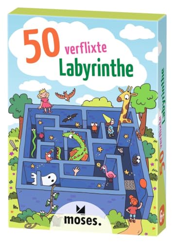 moses 30262 50 verflixte, Kartenset mit unterschiedlichen Labyrinth-Rätseln von einfach bis schwer, Kindergeburtstag oder zum Schulstart, für Kinder ab 6 Jahren von moses