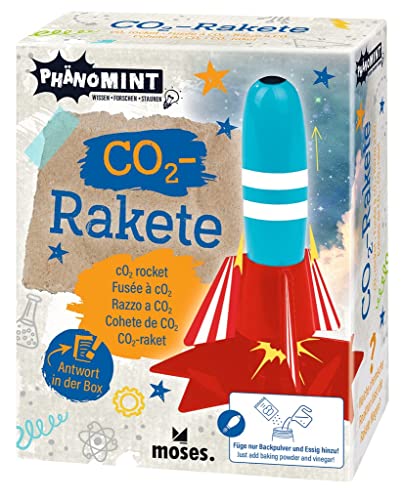 moses 30342 PhänoMINT CO2-Rakete, Experimentier-Set für kleine Raketenwissenschaftler, Kunststoff-Rakete für Kinder ab 8 Jahren von moses