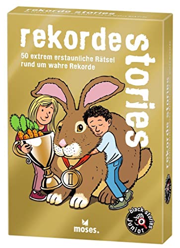 moses 52105 Black Junior-rekorde Stories, Kartenspiel für Kinder ab 8 Jahren, 50 erstaunliche Rätsel rund um wahre von moses