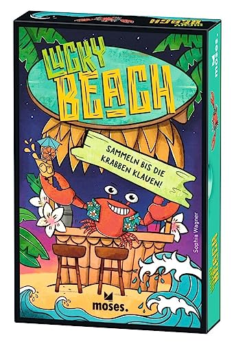 moses. Lucky Beach, spannendes Sammelspiel für lustige Spieleabende, Aufdeckspiel für die ganze Familie, Gesellschaftsspiel ab 7 Jahren für 2-4 Spieler von moses