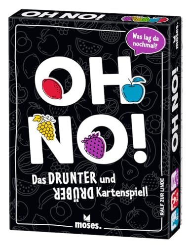 moses 90172 Oh no-Das Drunter und Drüber Kartenspiel, Der Spiele-Klassiker Mau mit Extra-Twist, Spielspaß mit Sonderaktionen, Bluffen erlaubt, White von moses