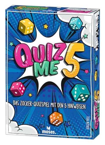 moses. Quiz Me 5, spannendes Zocker Quizspiel mit 5 Hinweisen, Glücksfaktor & 200 Lösungen, Wissensspiel & Partyspiel für Familie, Freunde & Erwachsene ab 12 Jahren von moses