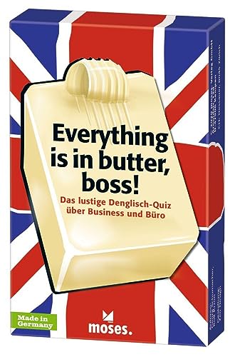 moses 90399 Everything is in Butter, boss-Denglisch Quiz mit 75 Redewendungen, das Lustige und lehrreiche Kartenspiel in der Business-Edition, M von moses