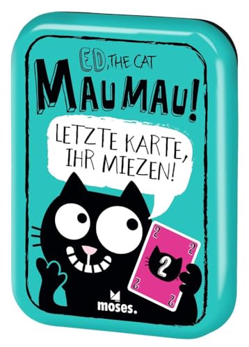 moses. Ed, The Cat - Mau-Mau, Spiele-Klassiker ab 6 Jahren, verrücktes Kartenspiel für die ganze Familie, kompaktes Reisespiel für 2-6 Spieler, White von moses