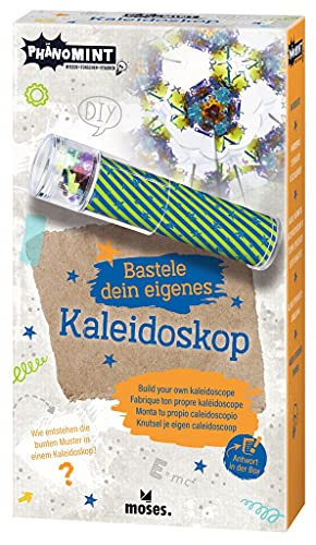 moses. PhänoMINT Kaleidoskop selber basteln – Bastel- und Experimentier-Set für Kinder, Vielseitiges Material mit bunten Farben und Materialmix, DIY für neugierige Kids von moses