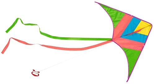 moses. 38199 Neon Taschen-Flugdrachen, schnell zusammengebauter Einleiner-Drache für Kinder ab 6 Jahre, farbenfroher Kinderdrachen inklusive Transporttasche, klein von moses