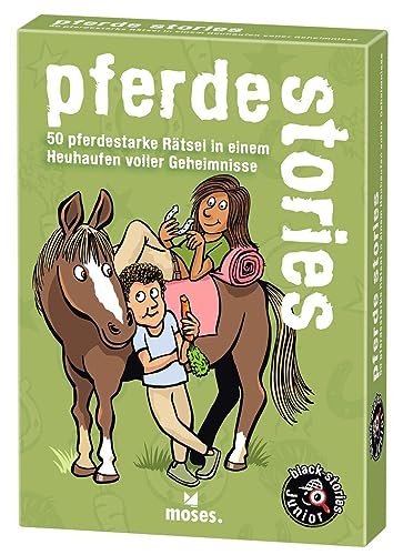 moses. Black Stories Junior - Pferde Stories, Das Rätsel Kartenspiel für Kinder ab 8 Jahren, 50 pferdestarke Rätsel in einem Heuhaufen voller Geheimnisse von moses