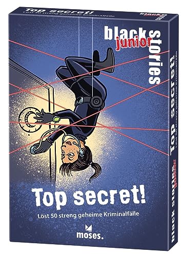 moses. black stories junior Top secret! - 50 Rätsel rund um streng geheime Kriminalfälle, Rätsel Kartenspiel mit Spielvariante und Punktechips, Rätselspiel für Kinder ab 8 Jahren von moses