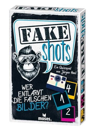 moses. Fake Shots, schnelles Quiz für gesellige Spieleabende, Trivia-Spiel für Ratefans, Quizspaß mit 150 Fragen, lustiges Kartenspiel ab 10 Jahren, Schwarz von moses