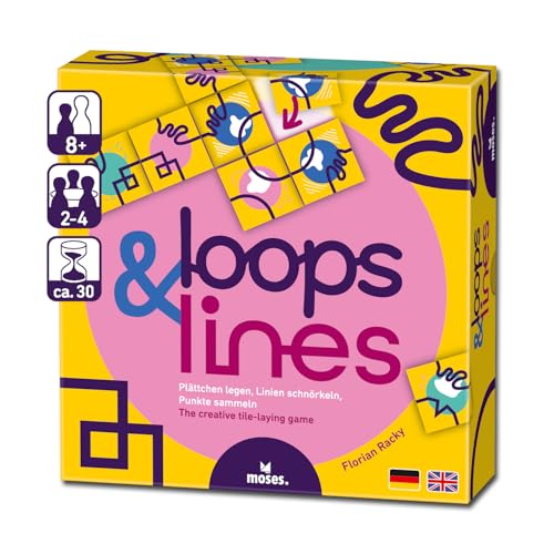 moses. Loops & Lines, kreatives Plättchen-Legespiel & Strategiespiel für Freunde & die ganze Familie, farbenfrohes Gesellschaftsspiel für Kinder & Erwachsene ab 8 Jahren von moses