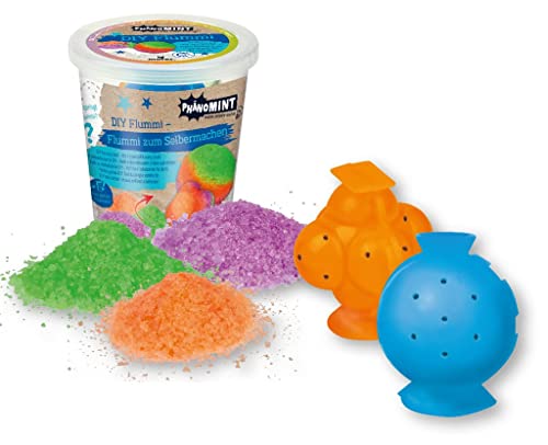 moses. PhänoMINT Flummi selber Machen – DIY-Set zum Flummis selbst herstellen, Experimentierset für Kinder ab 8 Jahren, mit 2 Formen und 3 Farben zum Mixen und Muster kreieren (Orange) von moses