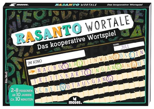 moses. Rasanto Wortale, das kooperative Wortspiel für Erwachsene, ab 10 Jahren, für 2–8 Personen – Fördert Wortschatz, Konzentration & Teamgeist von moses